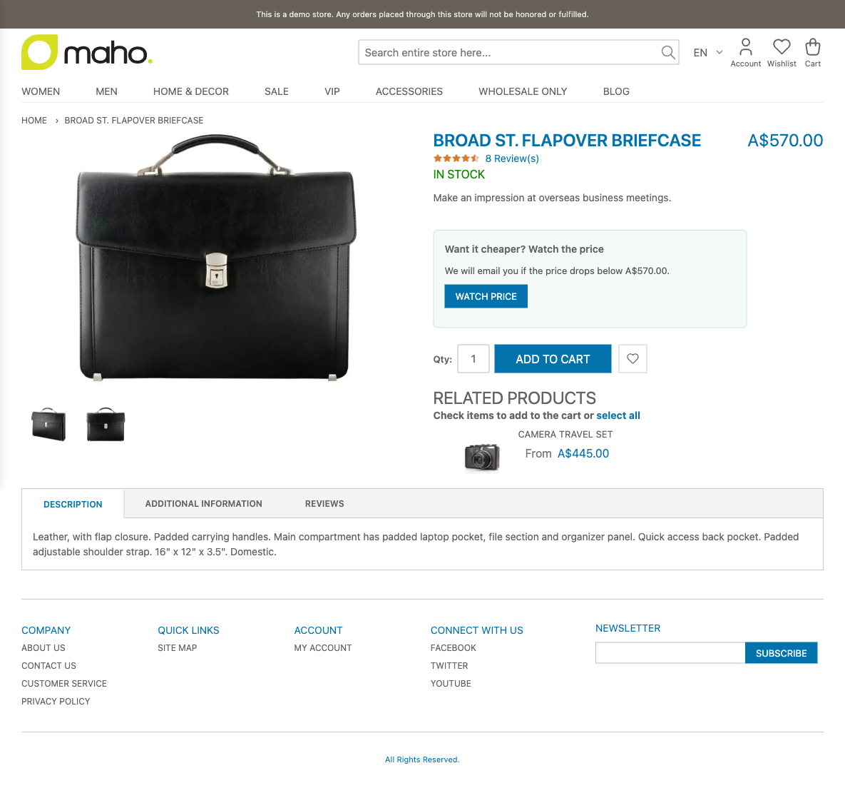 Approved wholesale customer — real price visible