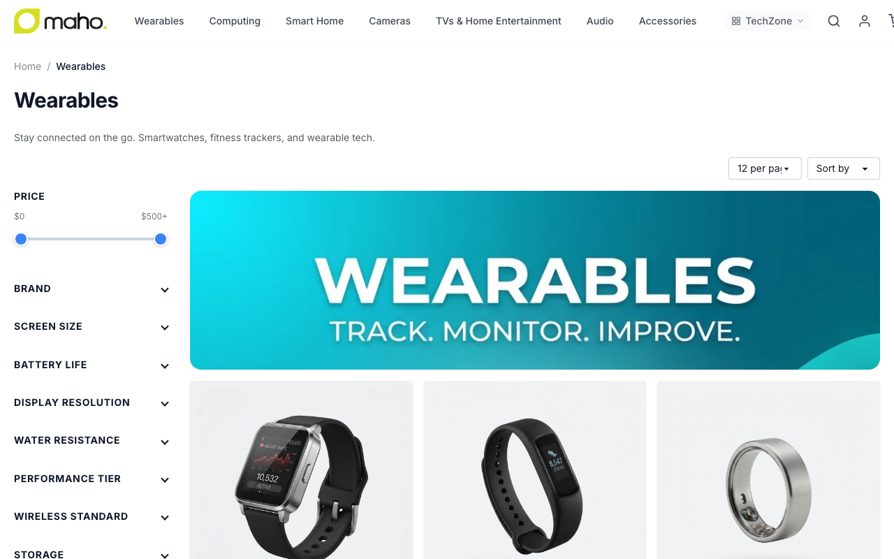 Tech theme category page — different colors, fonts, and layout from the same codebase